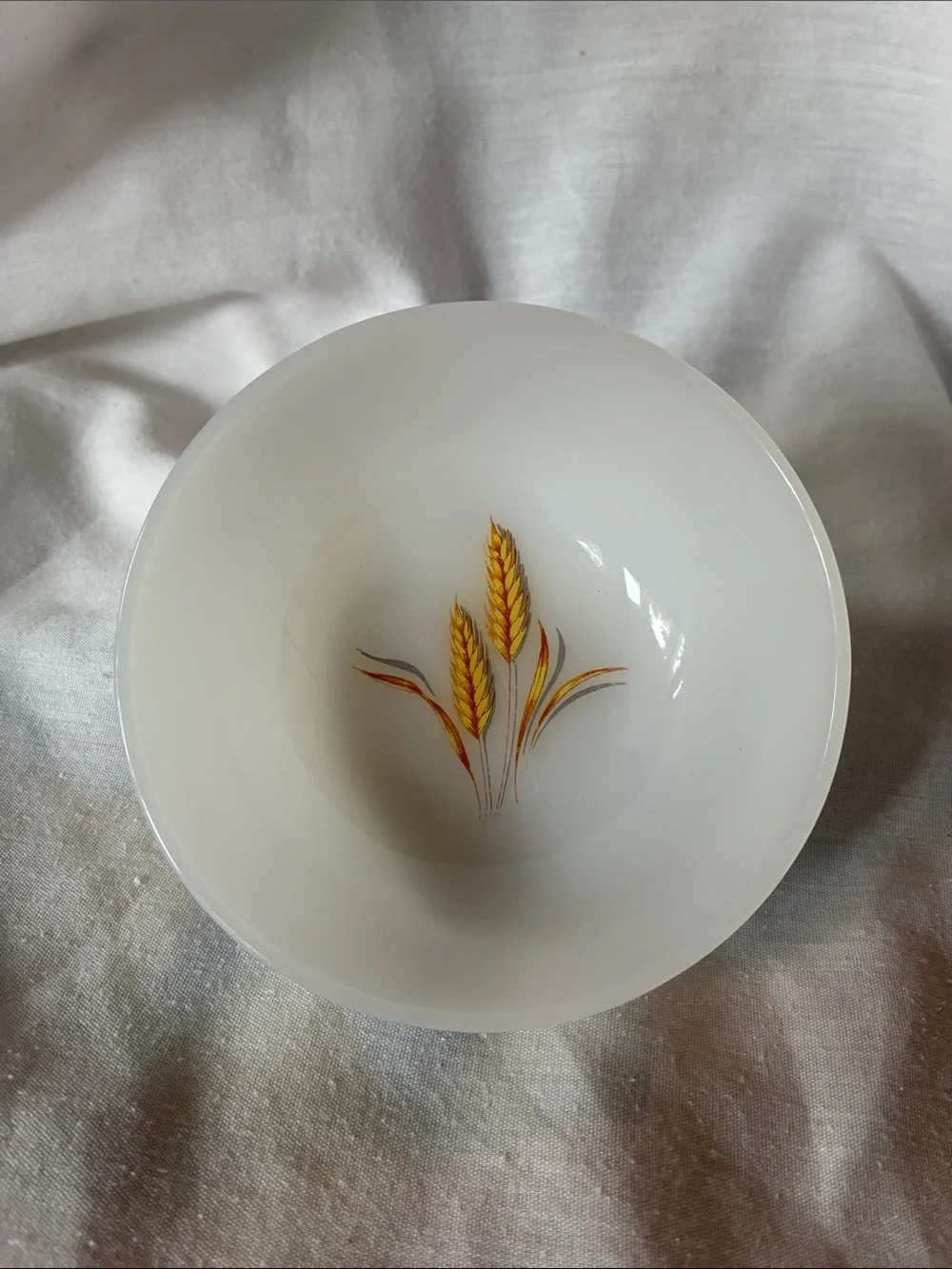 Vintage Fire King Bowl with Wheat Design